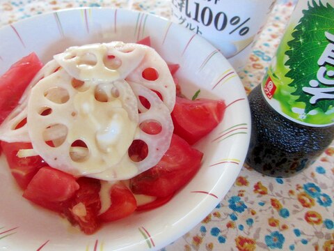 青じそヨーグルト★れんこんとトマトのサラダ